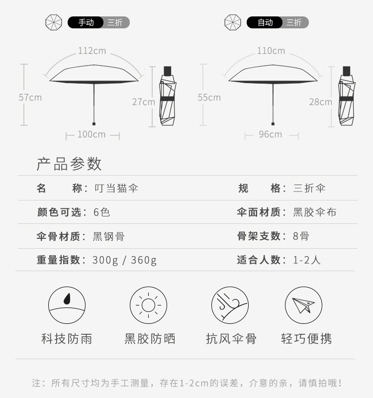 儿童伞参数图