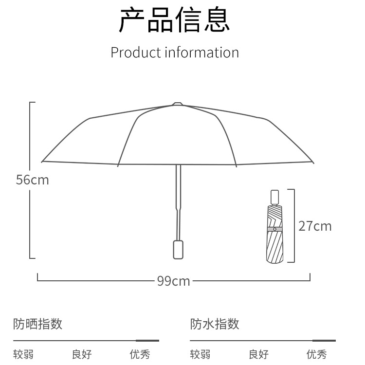 折叠伞尺寸